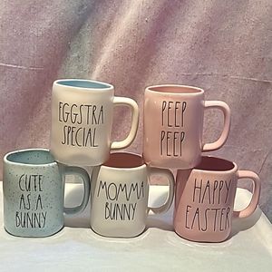 Rae Dunn Easter Mugs Set of 5  Brand New no tags.